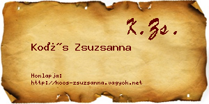Koós Zsuzsanna névjegykártya
