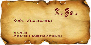 Koós Zsuzsanna névjegykártya