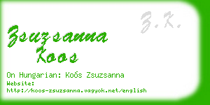 zsuzsanna koos business card